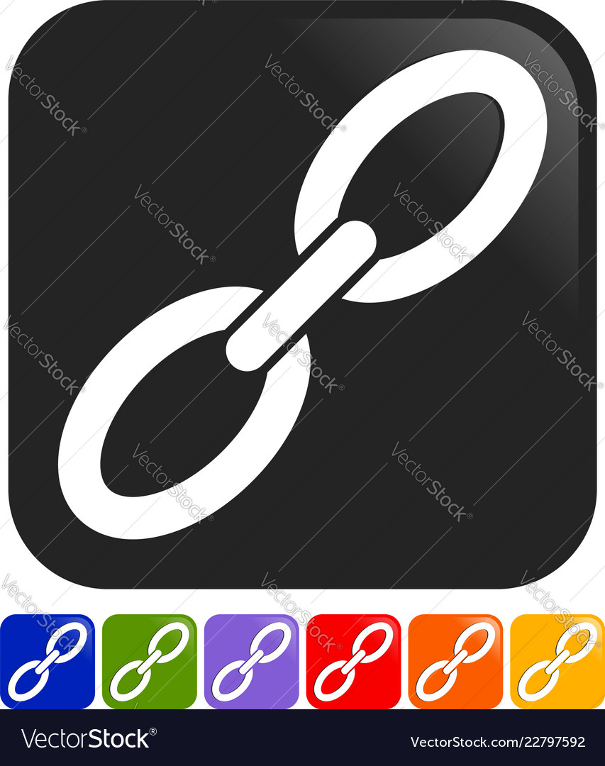 Chain link icon in many color vector image Chain link icon in many color