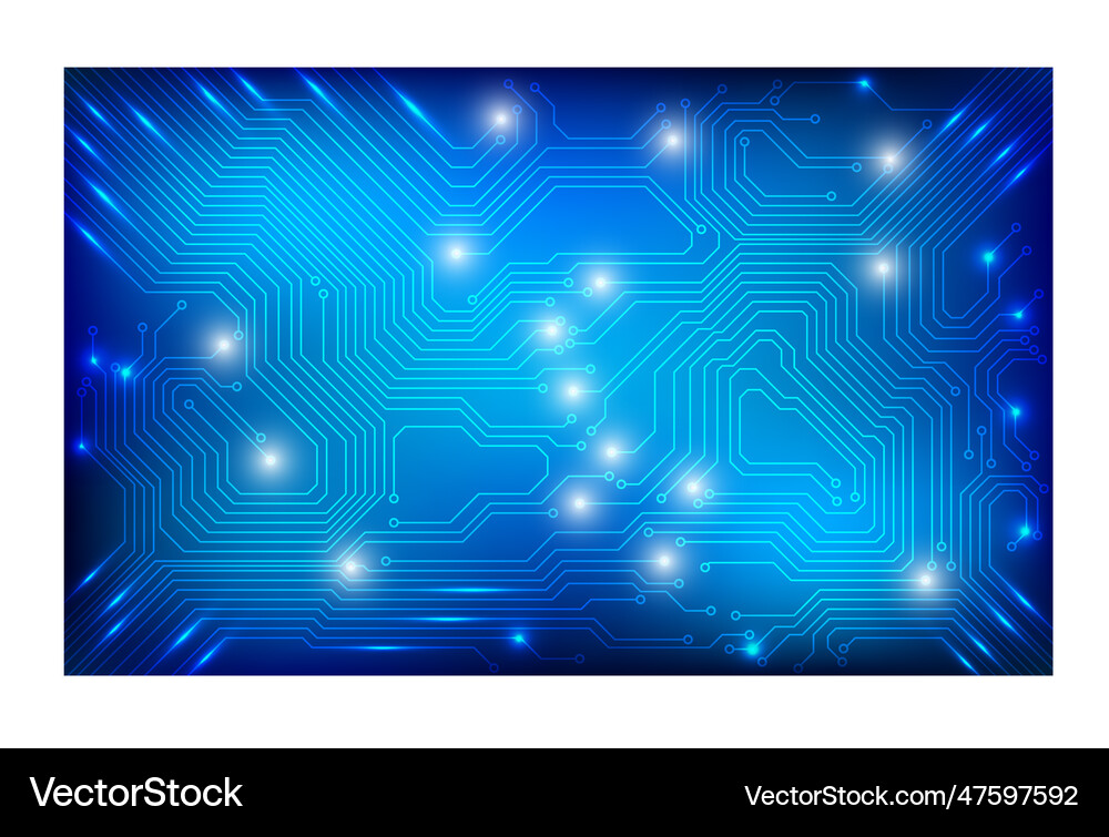 Circuit board technology blue pattern background Vector Image