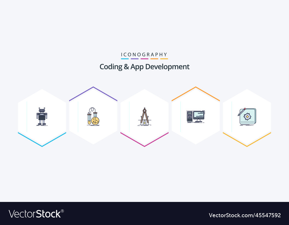 Coding and app development 25 filledline icon