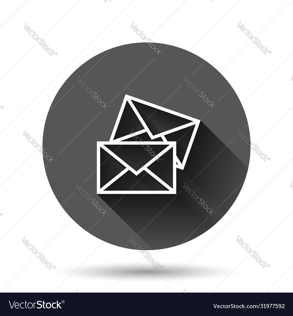 Email message icon in flat style mail document vector image Email message icon in flat style mail document