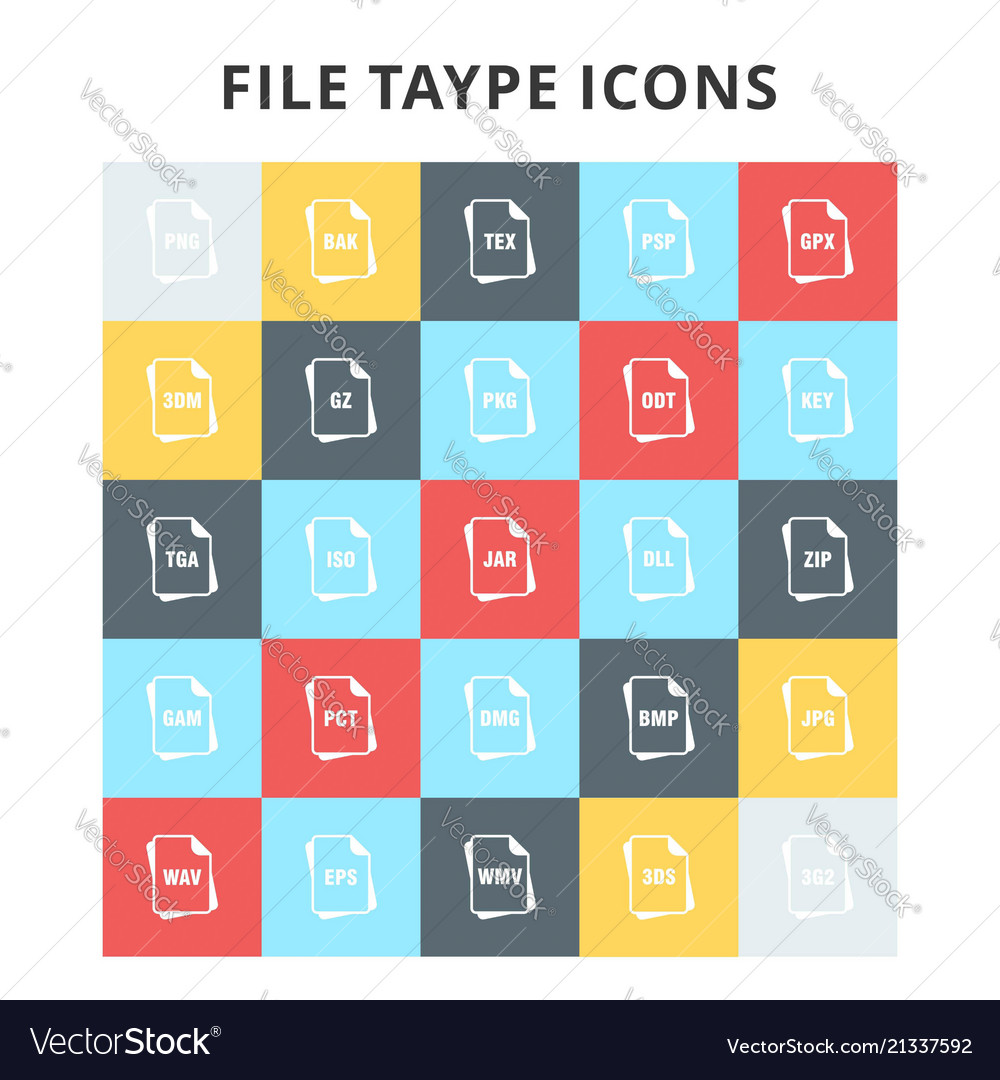 File type icons vector image File type icons
