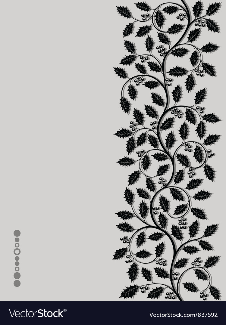 Floral pattern with ilex