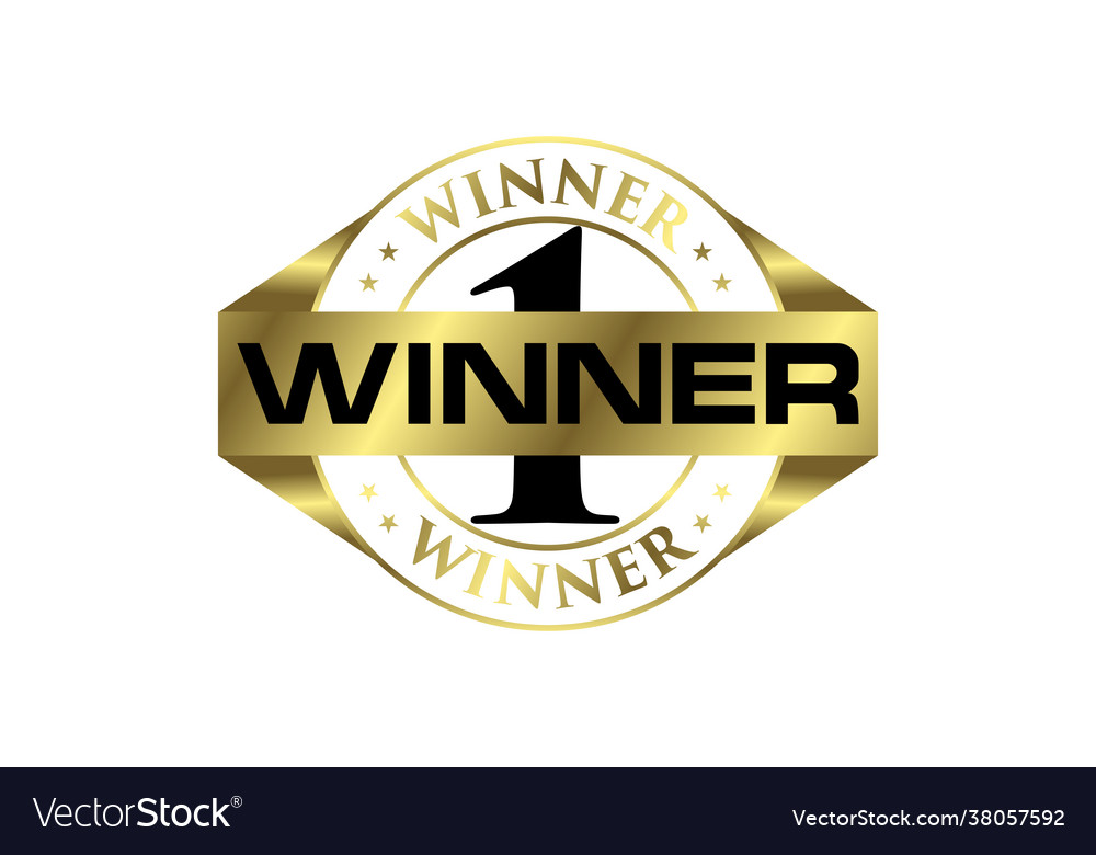 Golden number-one icon award champion winner Vector Image