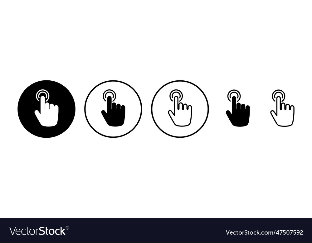 Hand click icon clicking finger pointer