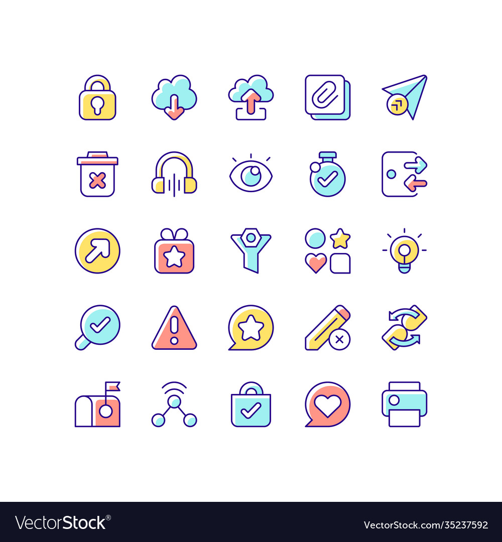 Interface rgb color icons set
