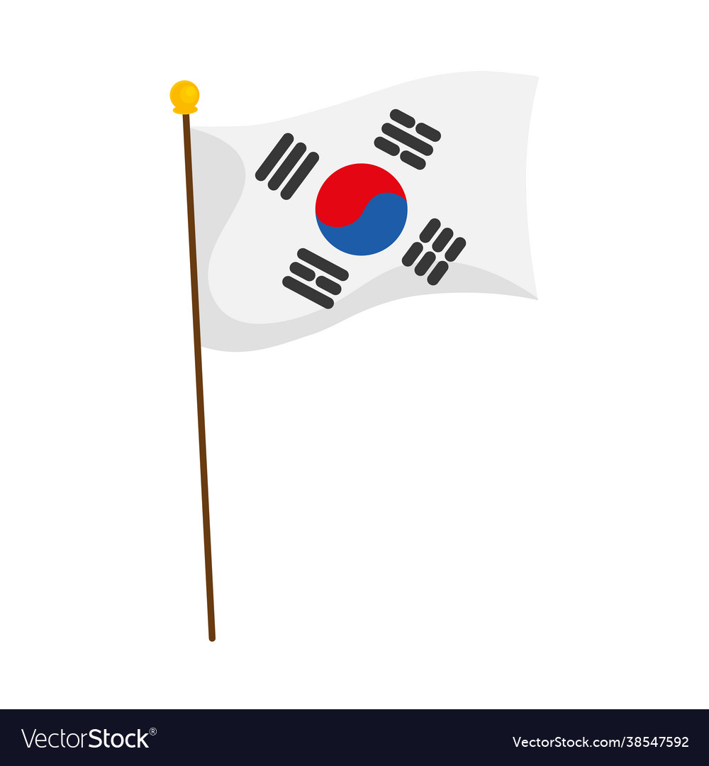 Korean flag waving Royalty Free Vector Image - VectorStock