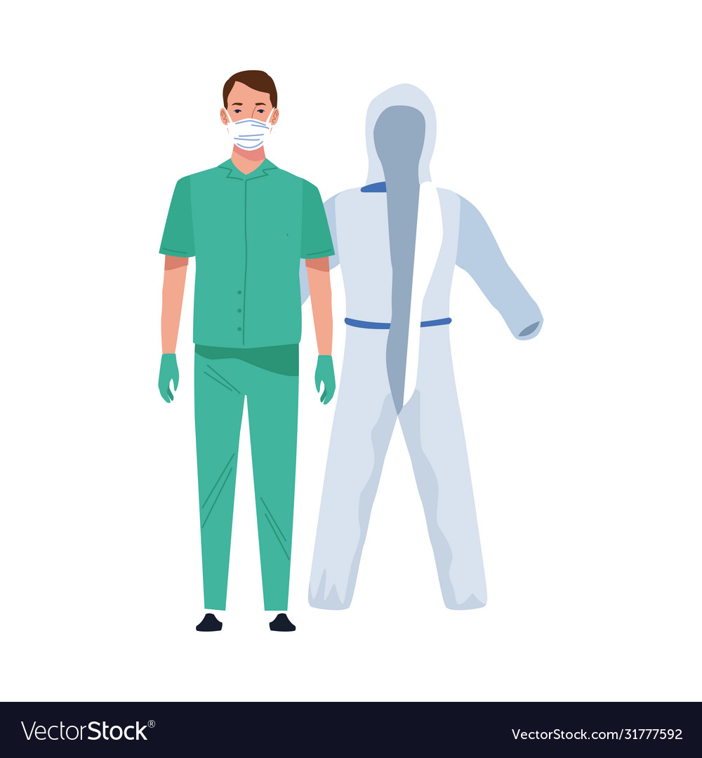 Male surgeon doctor wearing medical mask vector image Male surgeon doctor wearing medical mask