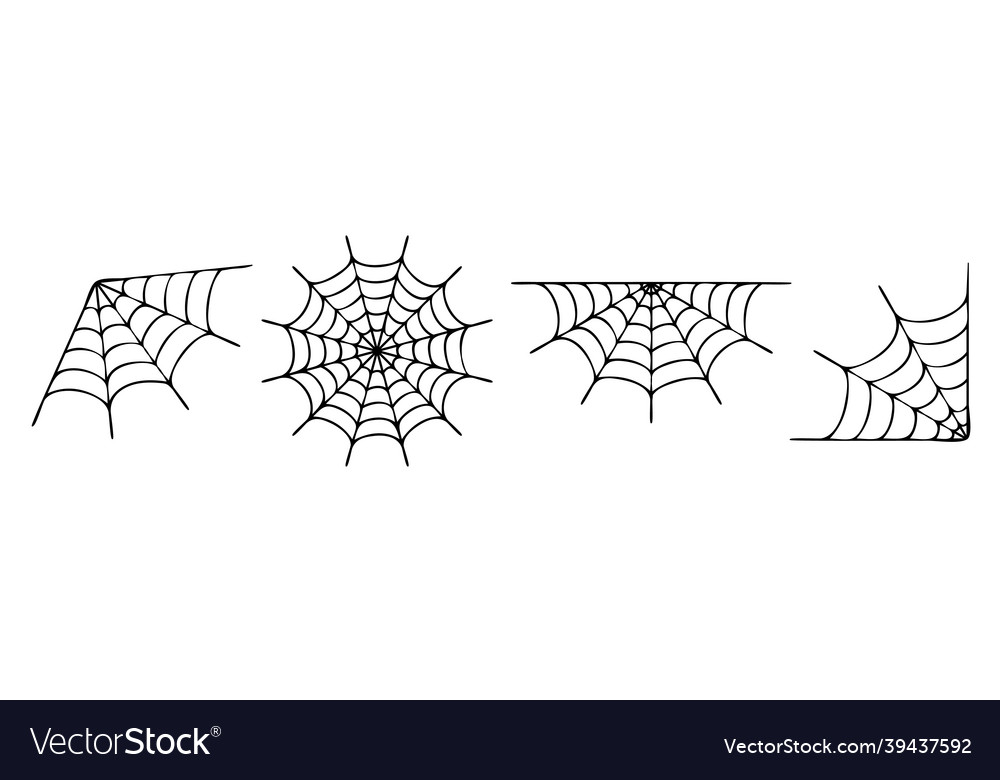 Spiderweb varieties set black mesh patterns Vector Image Spiderweb varieties set black mesh patterns