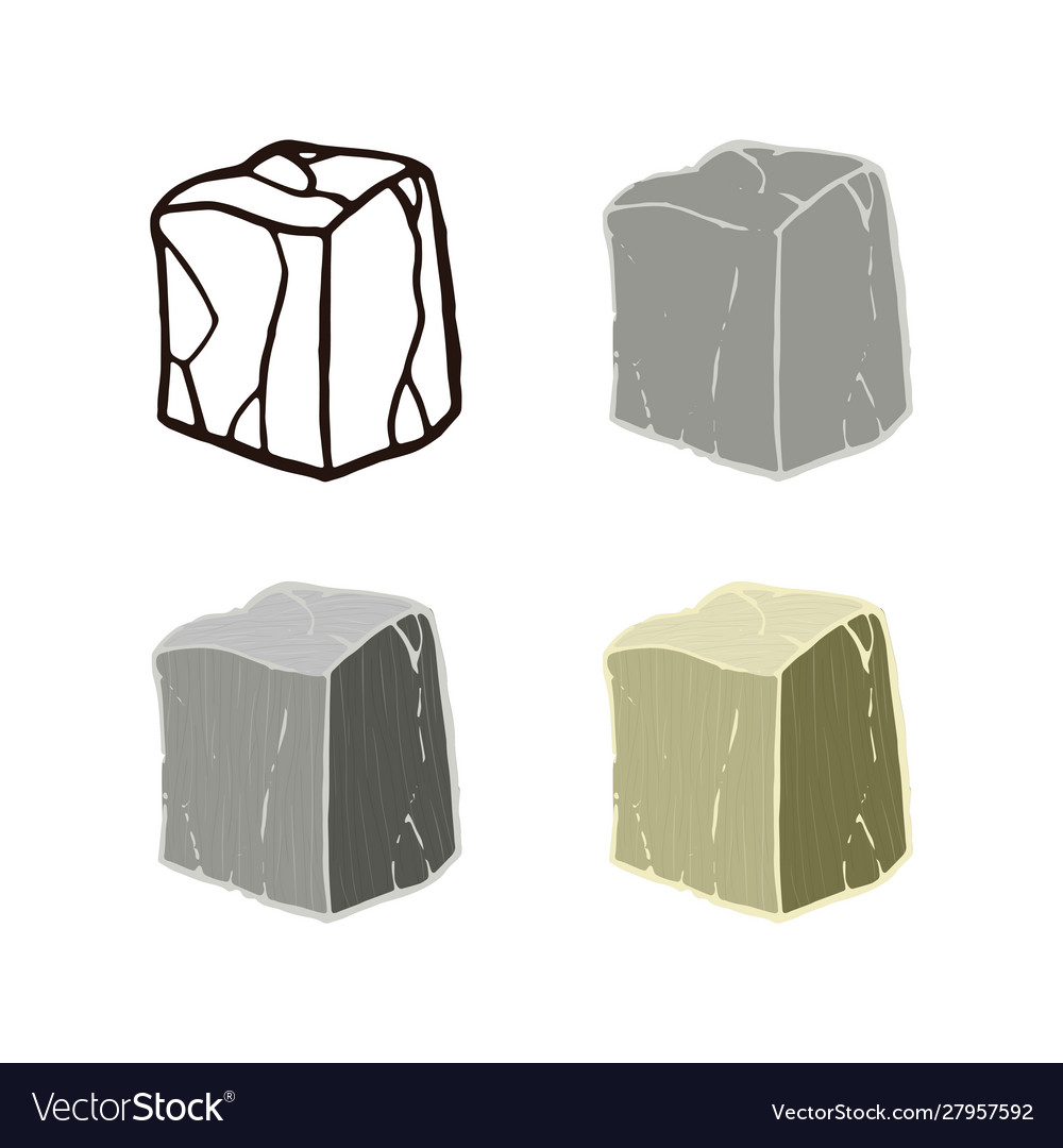 Stone set cube shape