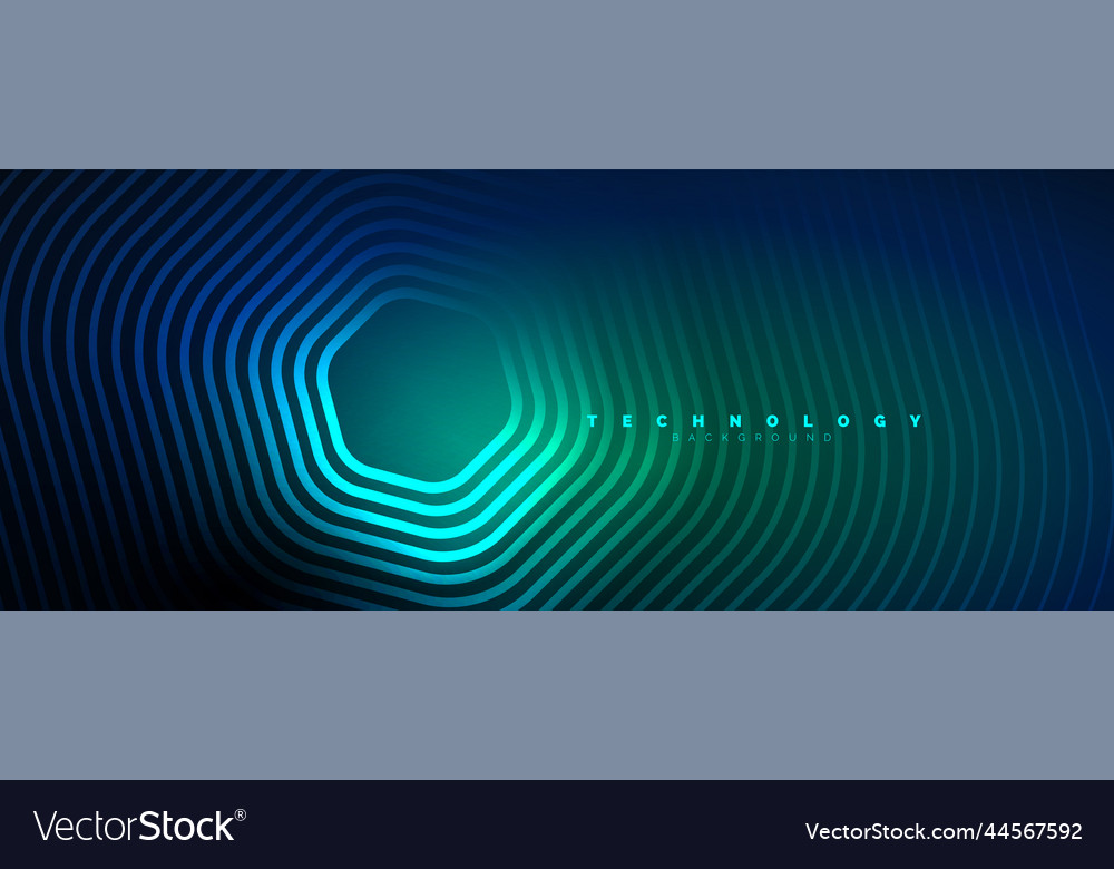 Techno shiny hexagons abstract background