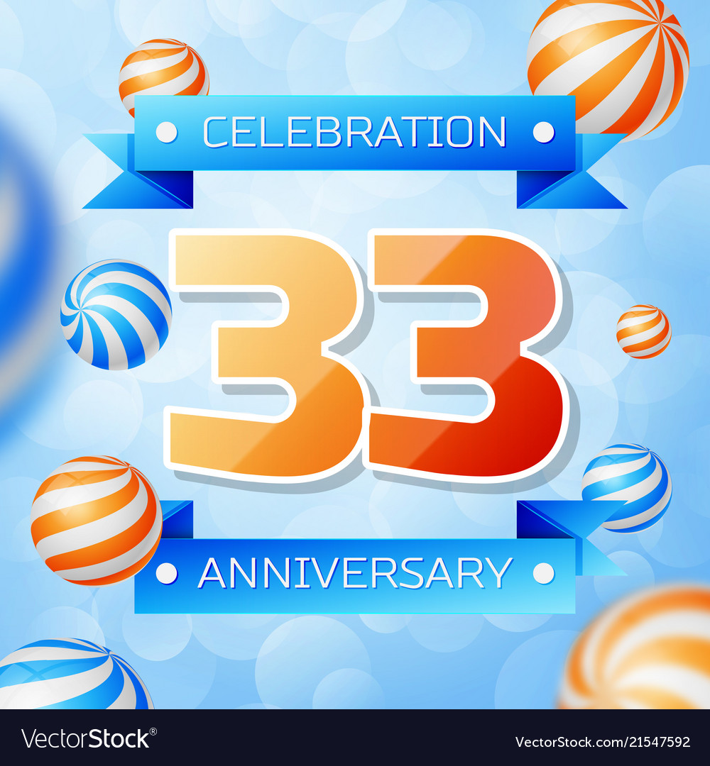 Dreiunddreißig Jahre Jubiläumsgestaltung vector image Dreiunddreißig Jahre Jubiläumsgestaltung