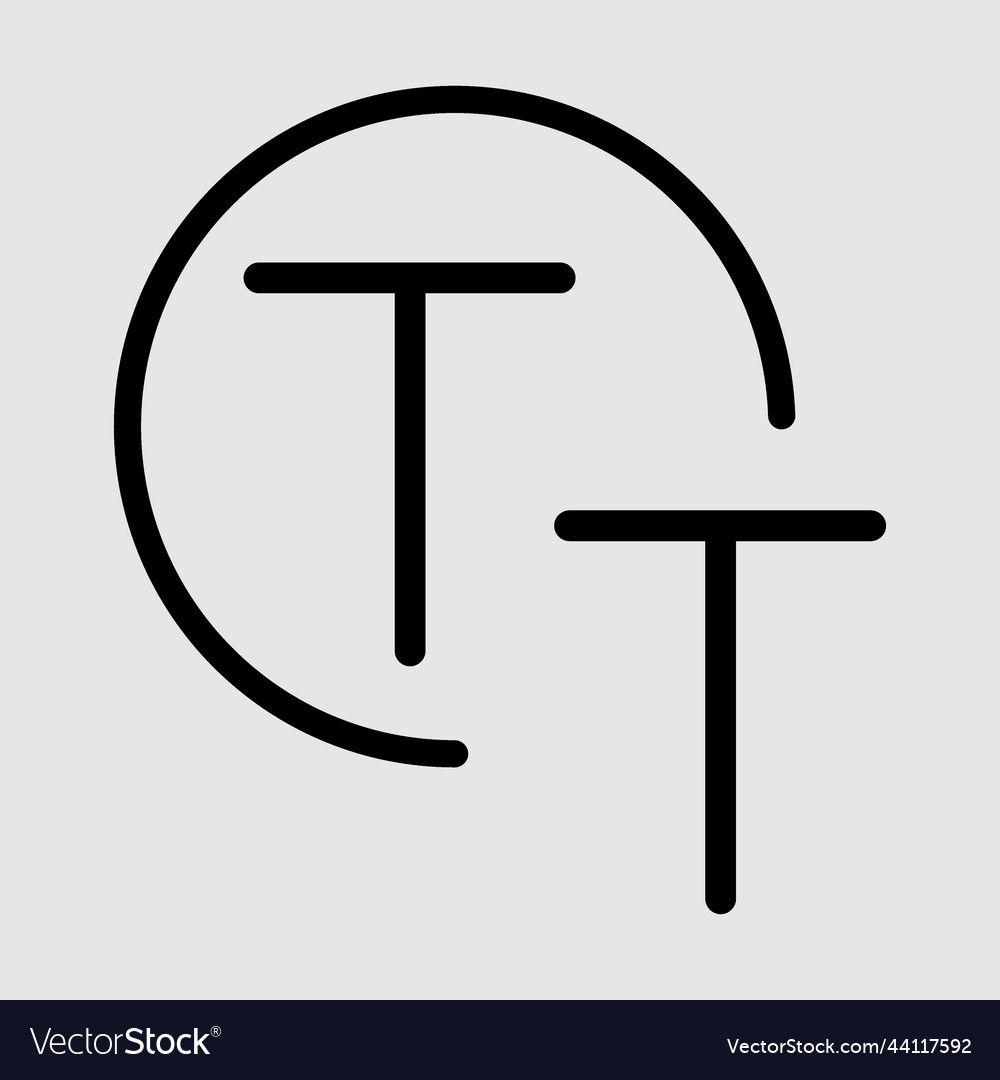 Tt monogram logo letter linked circle simple vector image Tt monogram logo letter linked circle simple