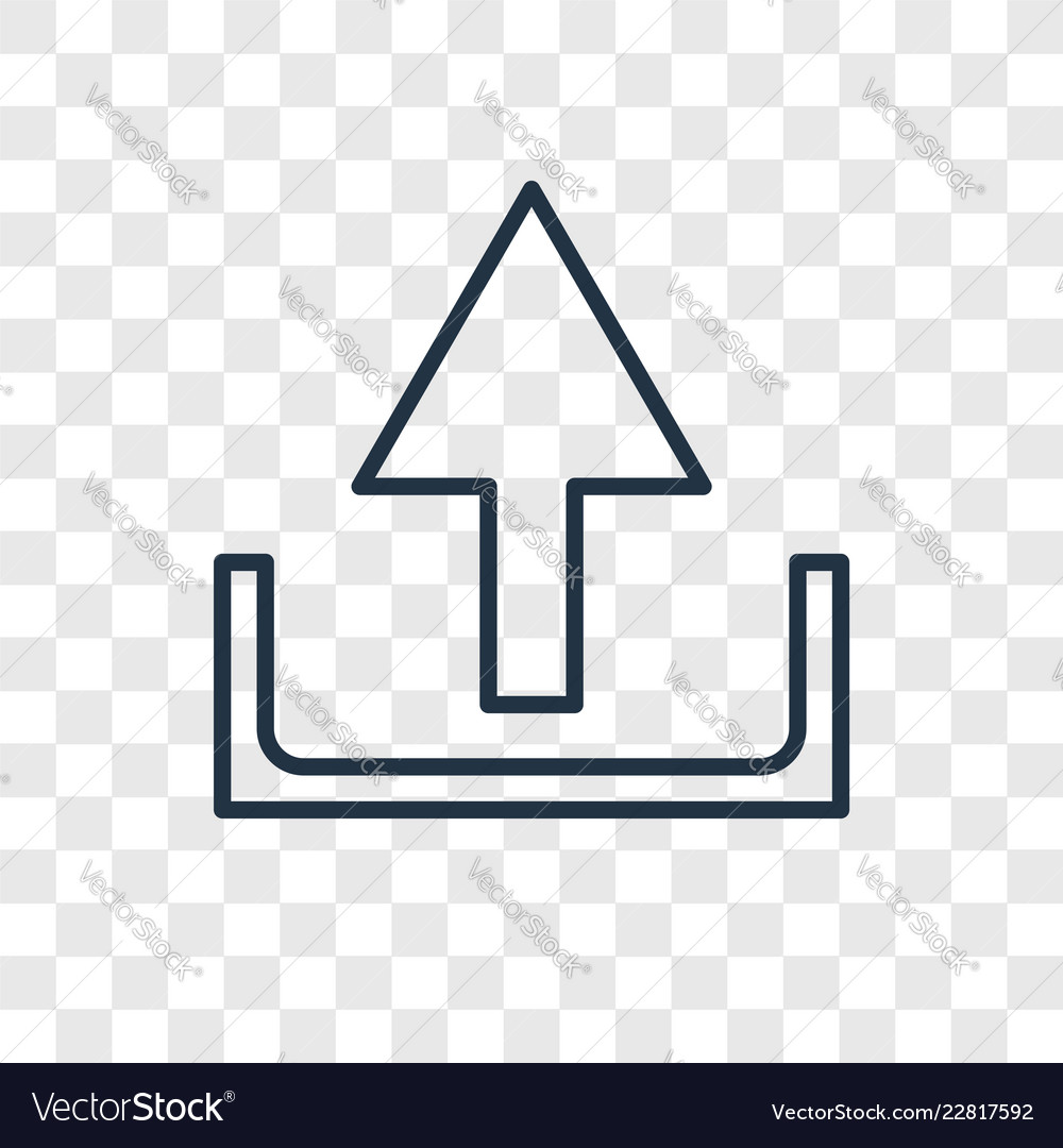 Upload concept linear icon isolated vector image Upload concept linear icon isolated