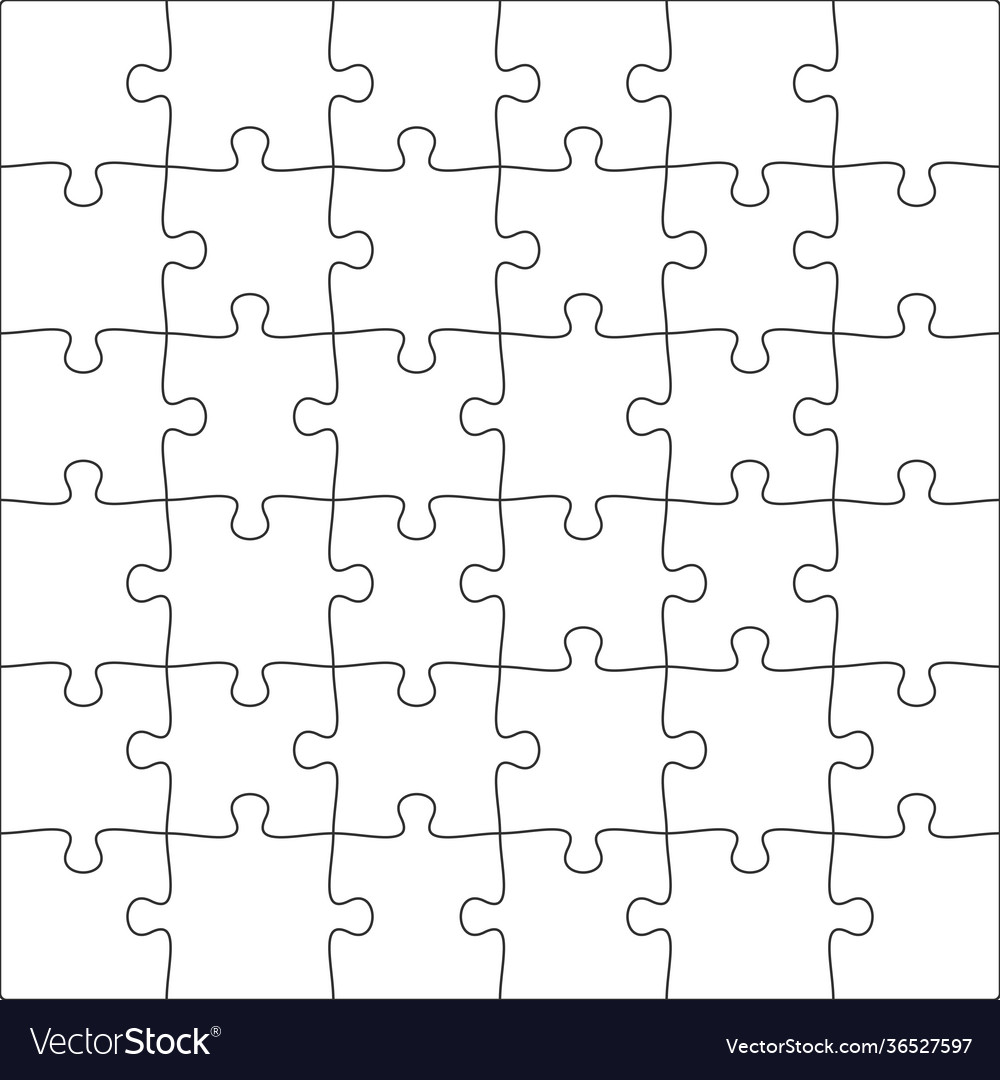 6x6 Jigsaw Puzzle Template - Light Background
