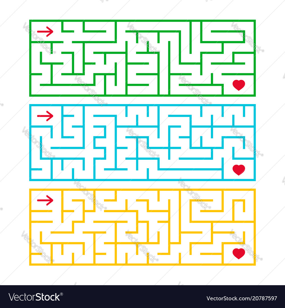 A set of rectangular labyrinths an interesting vector image A set of rectangular labyrinths an interesting