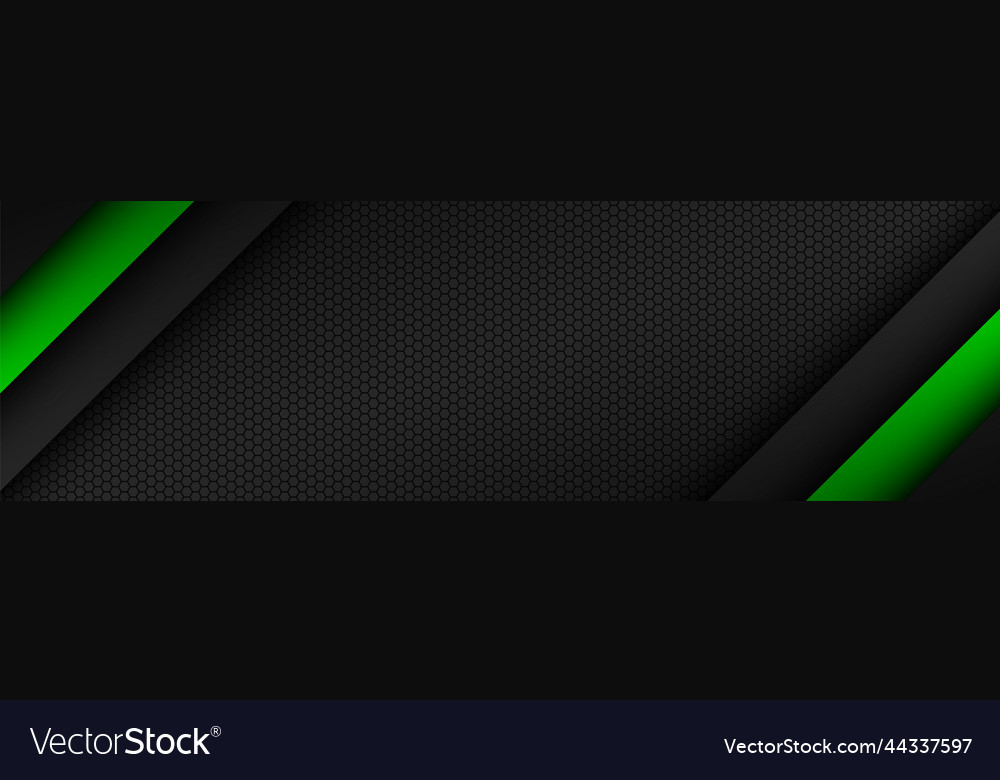 Abstract green line banner overlap layers