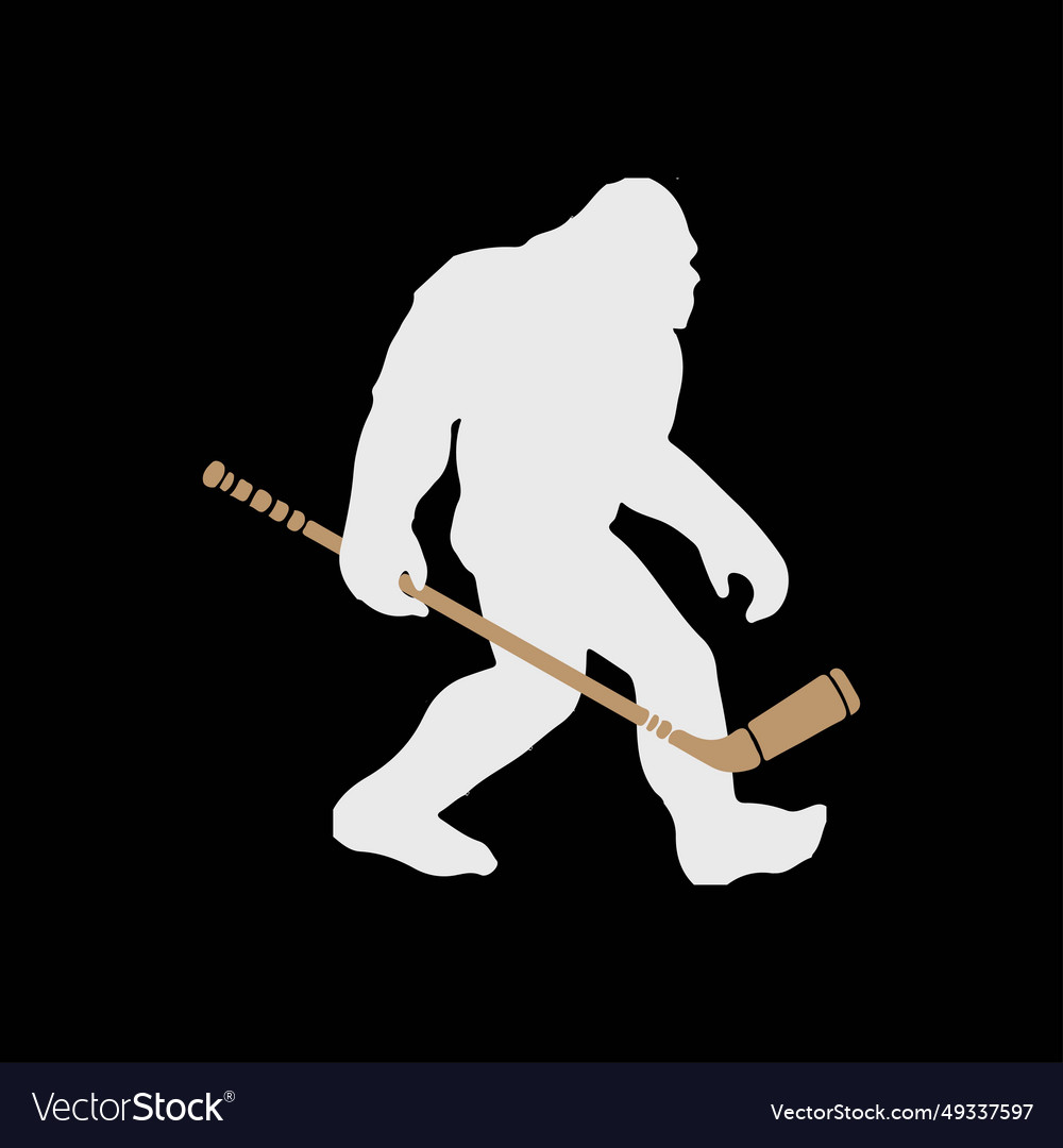 Bigfoot hockey cryptid sasquatch sport player Vector Image