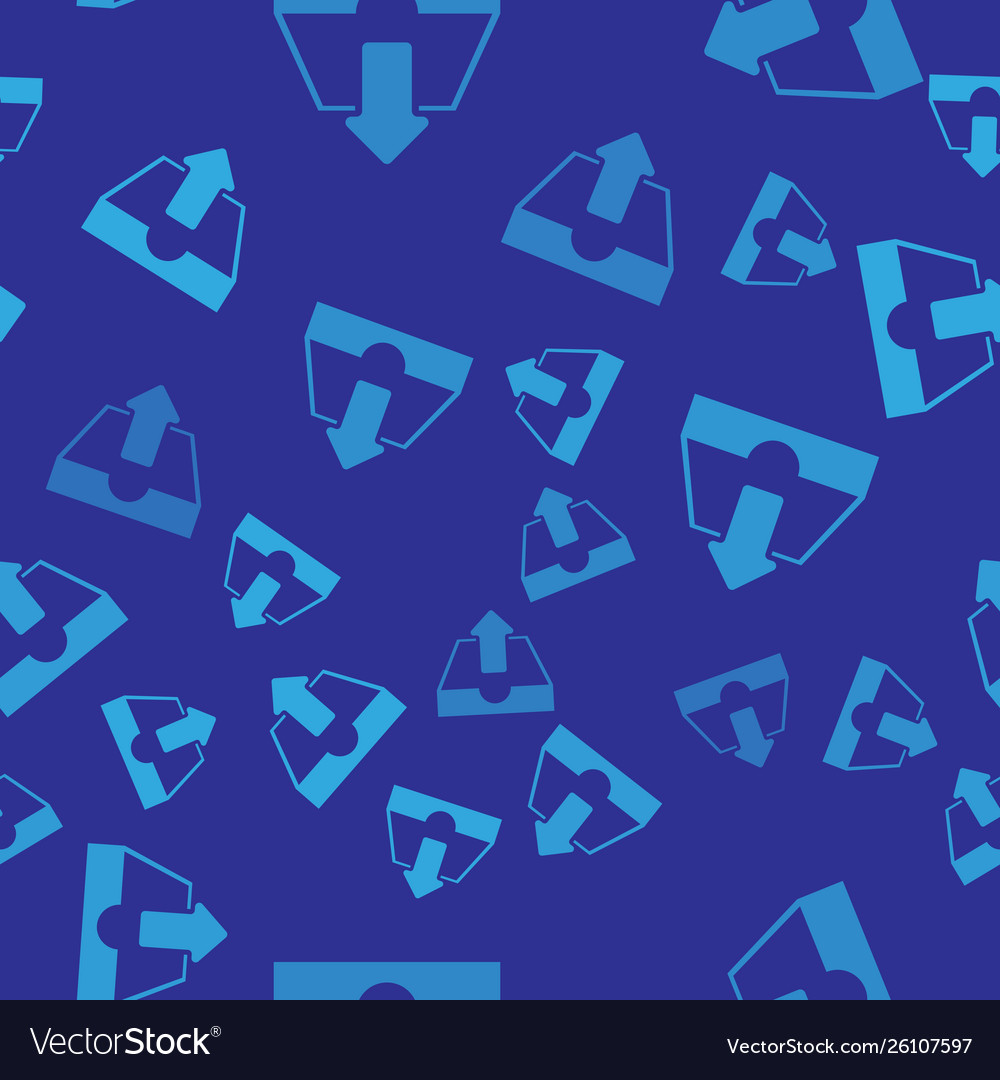 Blue upload inbox icon isolated seamless pattern vector image Blue upload inbox icon isolated seamless pattern