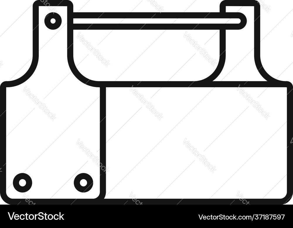 Carpenter wood box icon outline style Royalty Free Vector