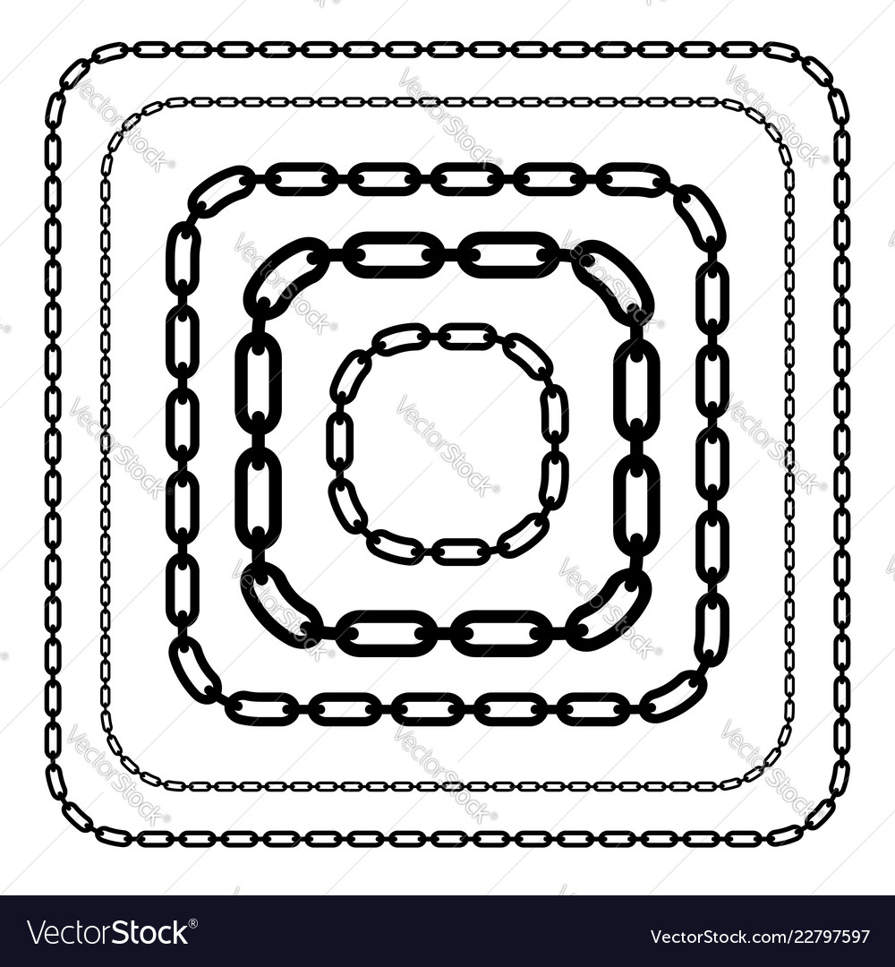 Chains chain link shapes isolated various vector image Chains chain link shapes isolated various