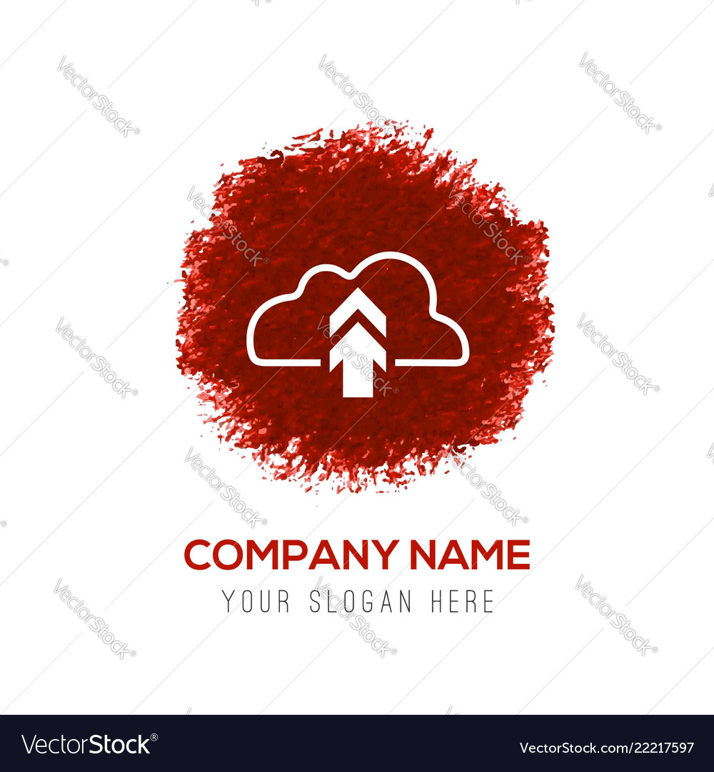Cloud Upload-Symbol - roter Aquarell-Kreisspritzer vector image Cloud Upload-Symbol - roter Aquarell-Kreisspritzer