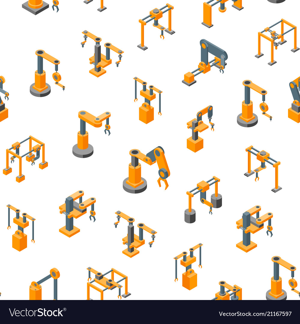 Conveyor machines robotic hand seamless pattern