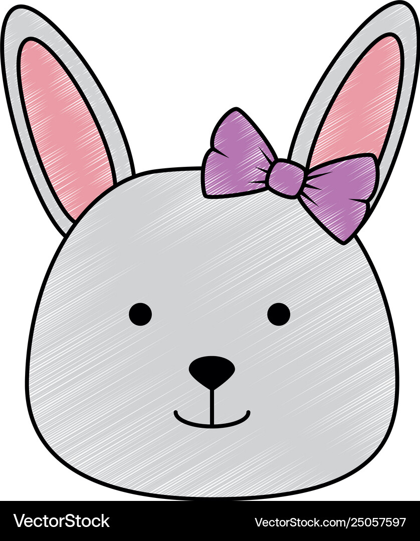 Cute female rabbit head character icon Royalty Free Vector