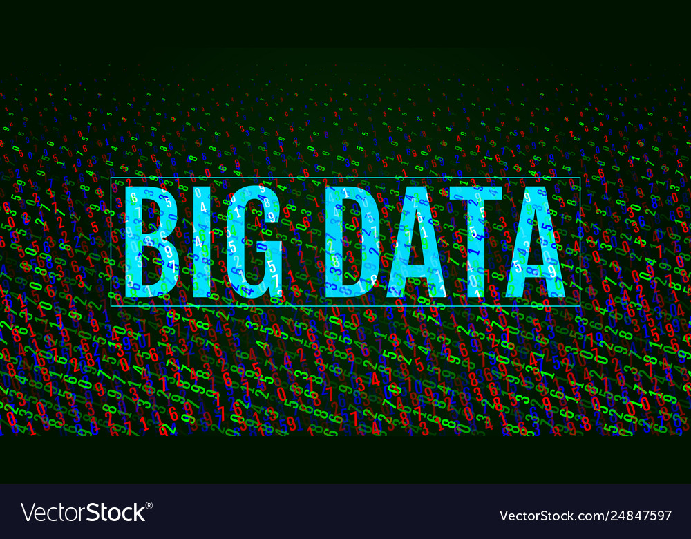 Digital decimal code matrix background vector image Digital decimal code matrix background