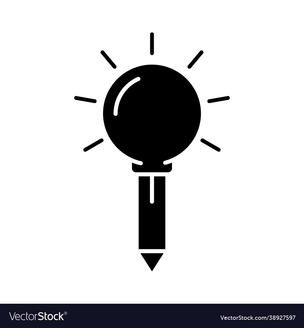 Education idea icon light bulb and pencil glyph