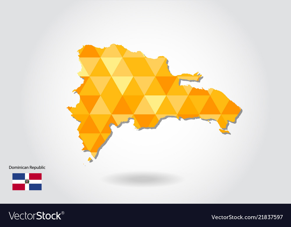 Geometric polygonal style map of dominican