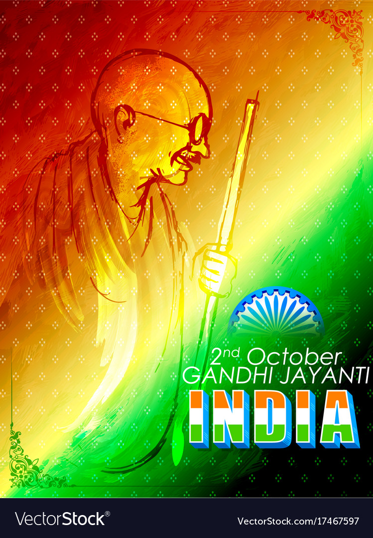 India background for 2nd october gandhi jayanti Vector Image