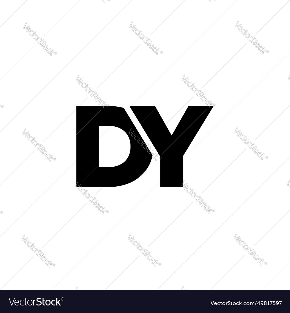 Letter d and y dy logo design template minimal Vector Image