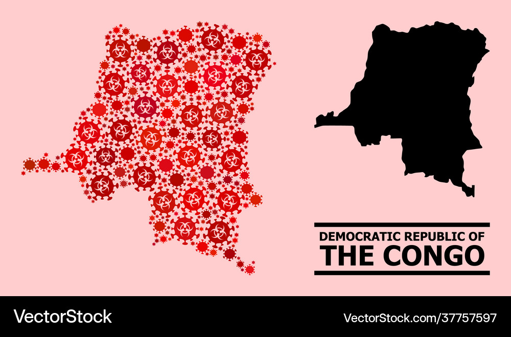 Map democratic republic congo - collage Royalty Free Vector