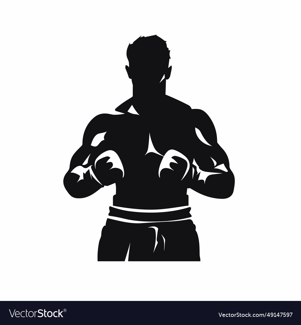 Mma fighter black icon on white background Vector Image