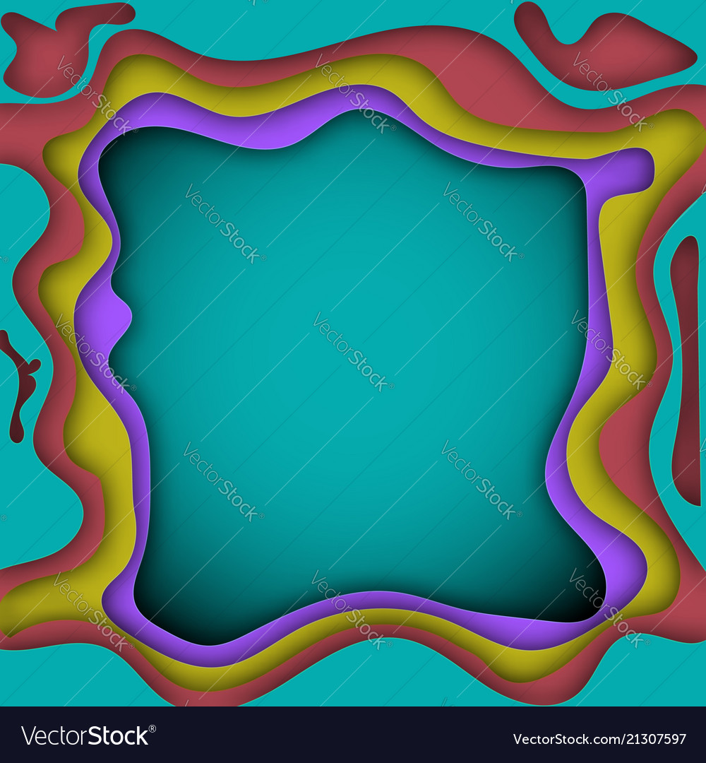 Multi colored abstract background with paper cut