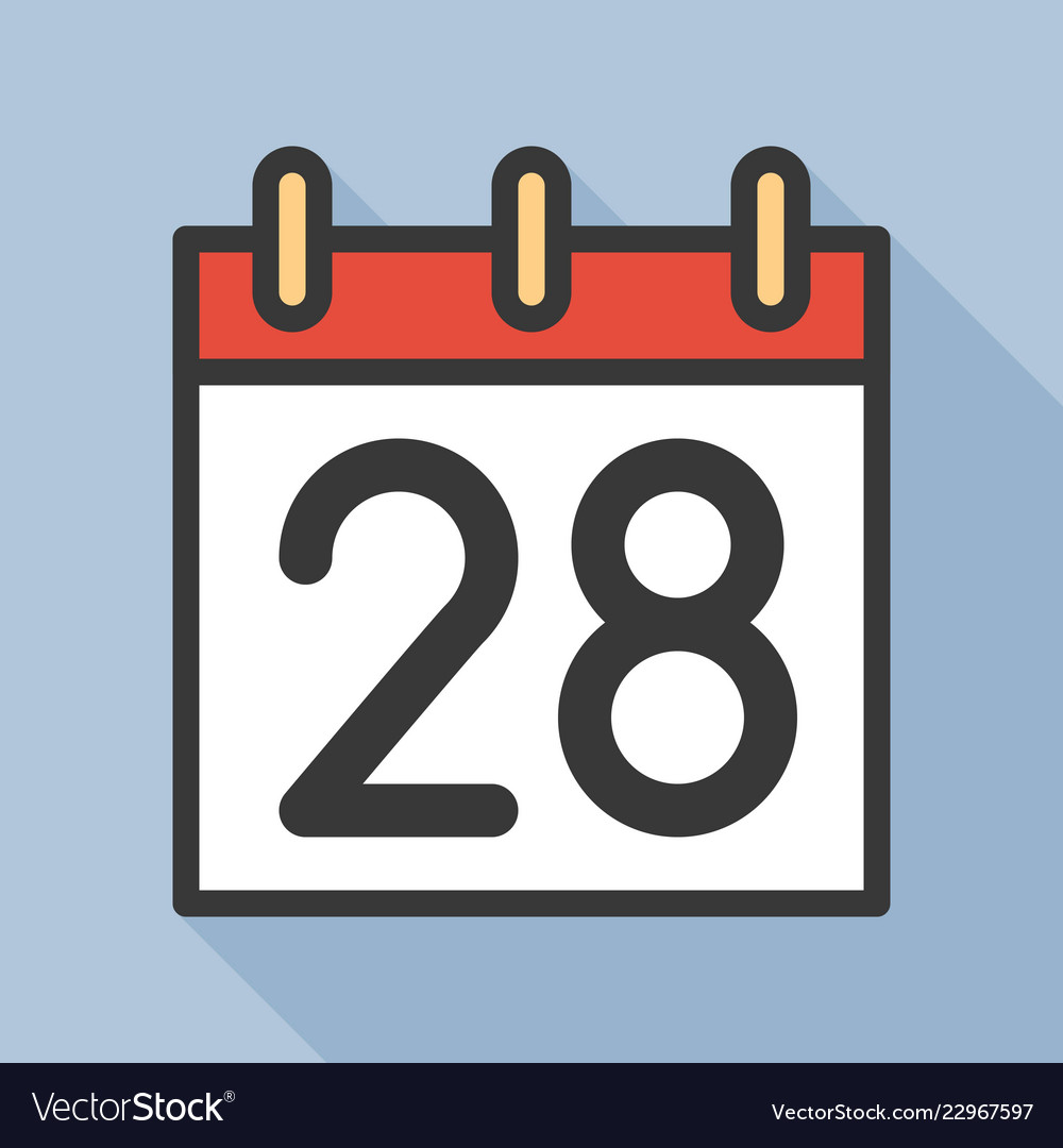 Number and calendar icon outline with long
