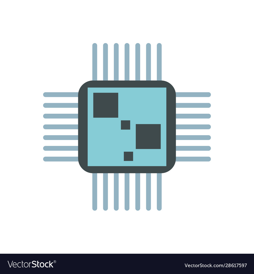 Prozessor Computergerät isolierte Icon vector image Prozessor Computergerät isolierte Icon