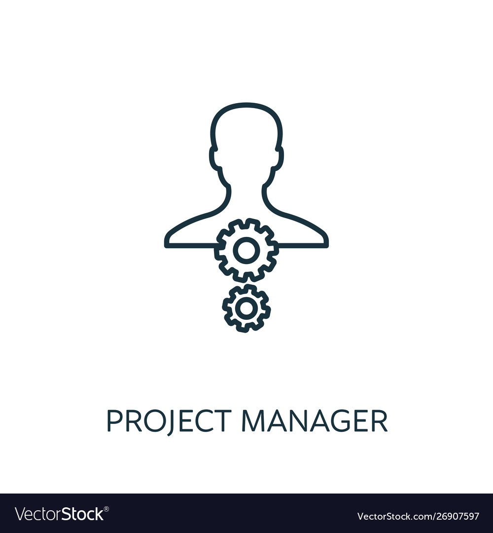 Project manager outline icon thin line concept
