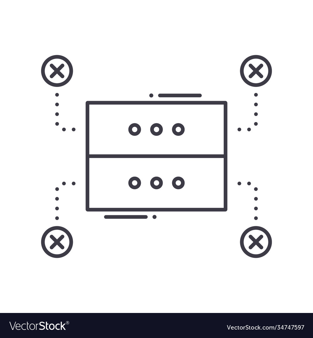Server unavailable icon linear isolated