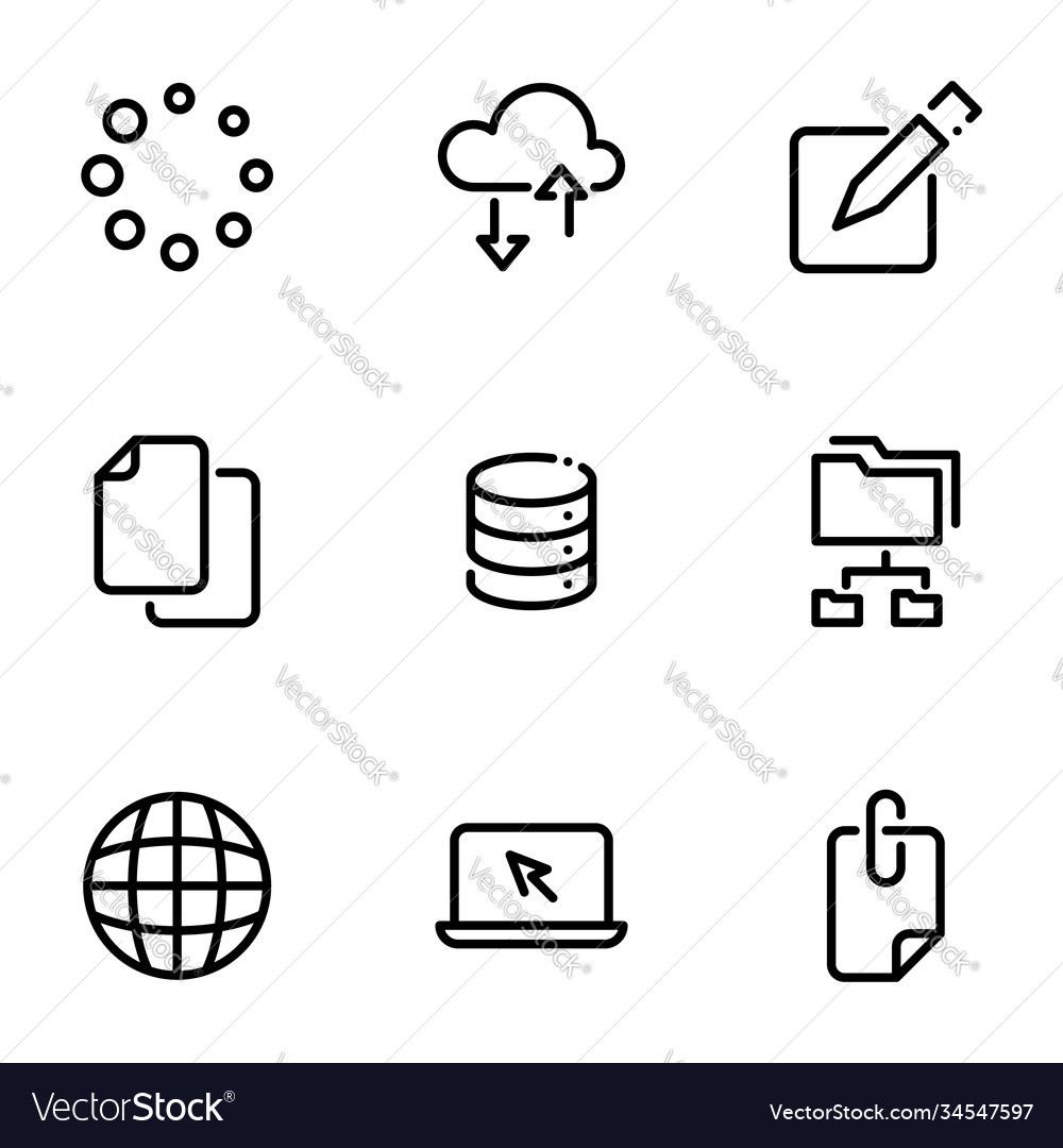 Set icons on a theme copying files vector image Set icons on a theme copying files