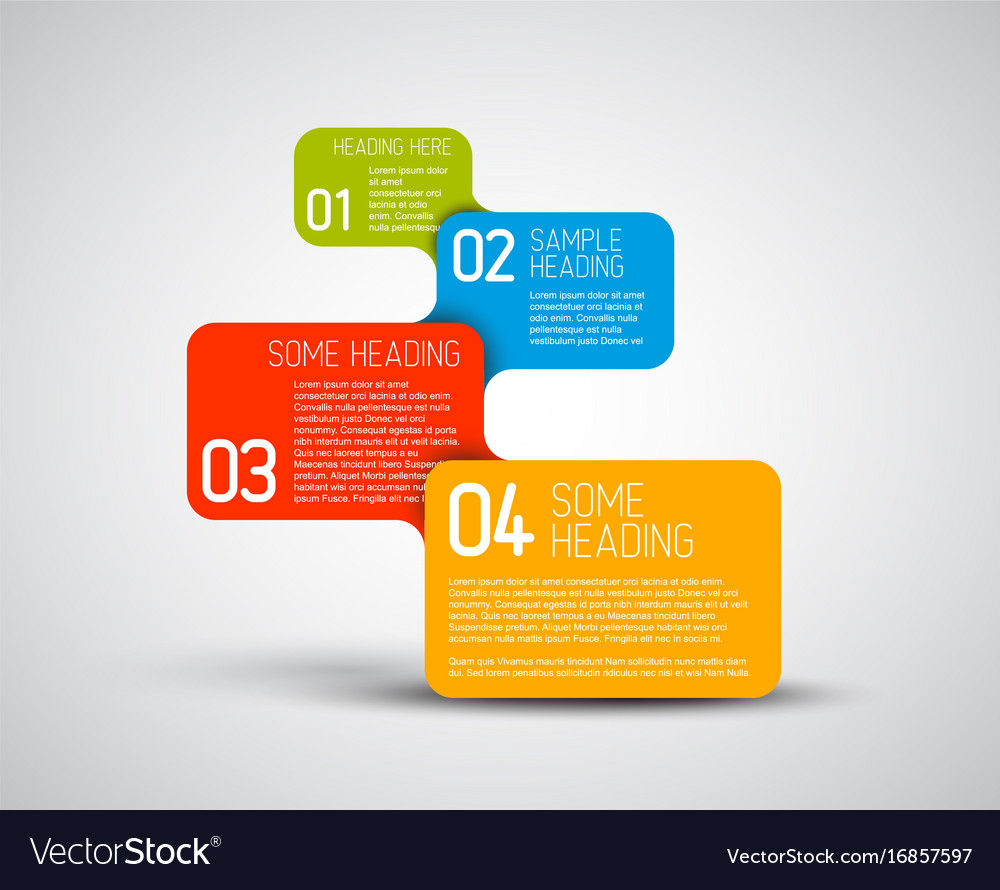Set of colorful steps template