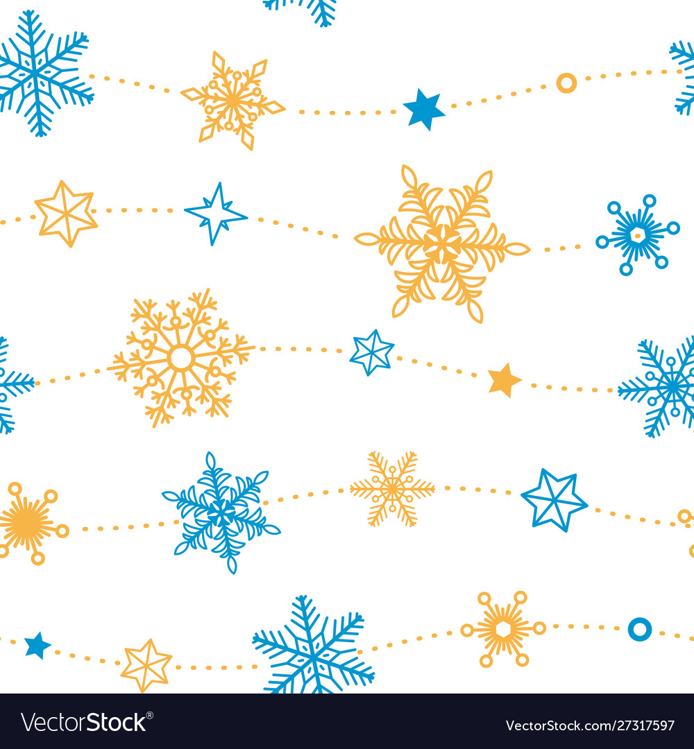 Snowflakes tiling pattern background