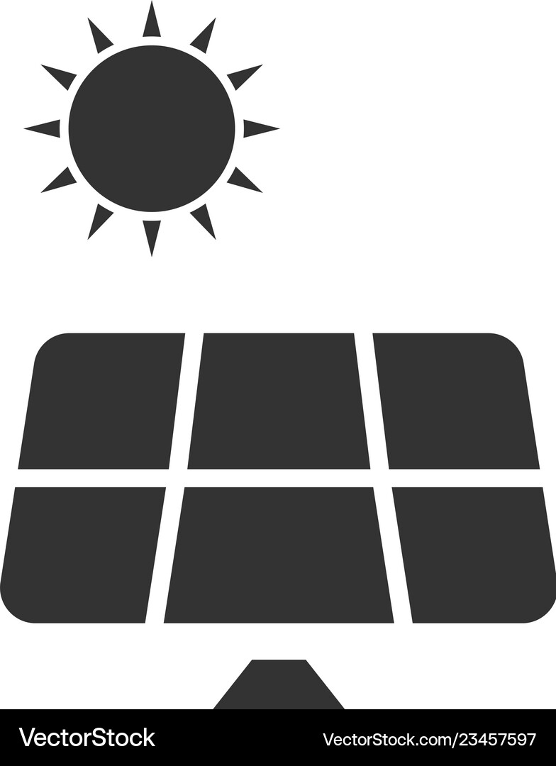 Solar panel icon flat Royalty Free Vector Image