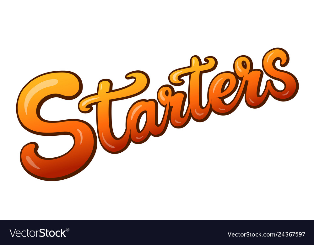 Starters title Royalty Free Vector Image VectorStock