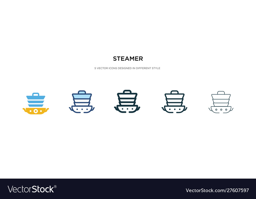 Steamer icon in different style two colored