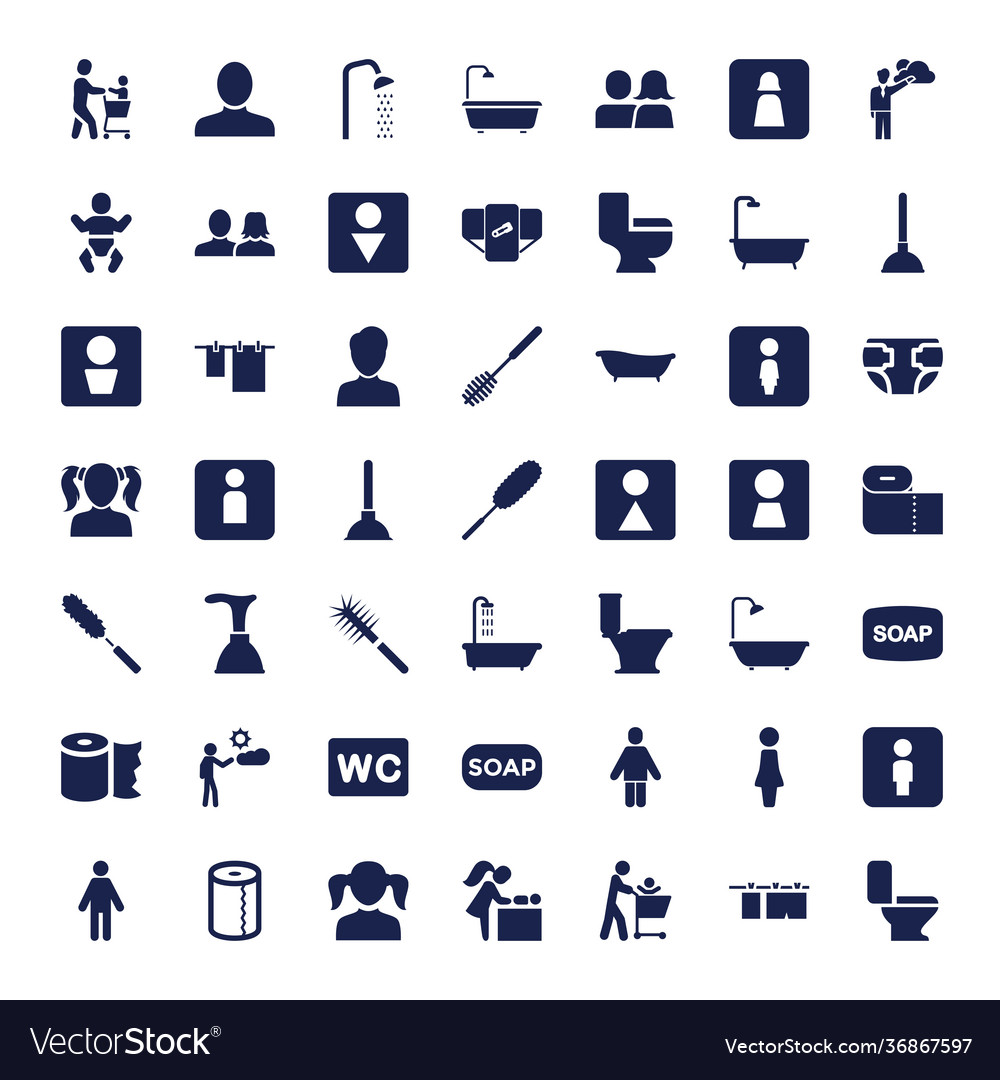 Toilet icons Royalty Free Vector Image - VectorStock