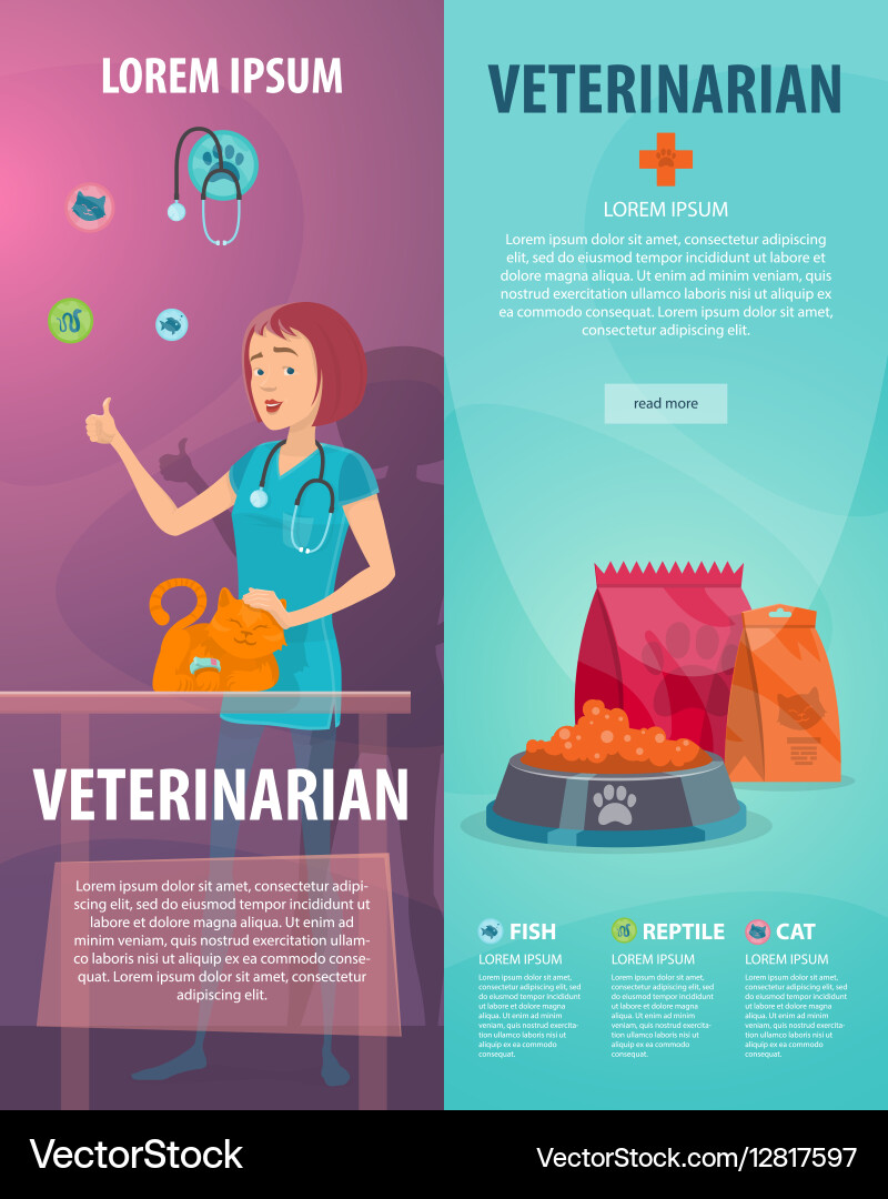 Vet Clinic Vertical Banners Royalty Free Vector Image