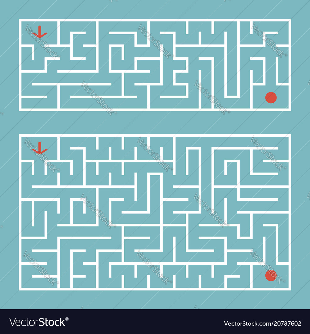 Abstract complex rectangular isolated labyrinth