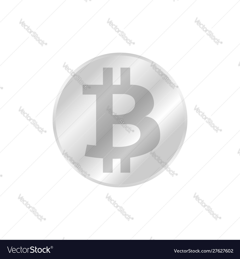Bitcoin icon silver cryptocurrency coin vector image Bitcoin icon silver cryptocurrency coin