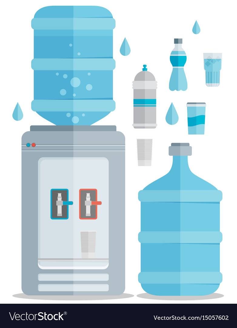 Flat icons set for water